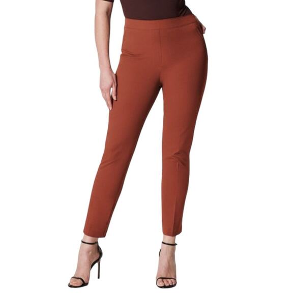 NWT SPANX On The Go Ankle Slim Straight Leg Pant in  Bronze Glow SMALL - Picture 1 of 9